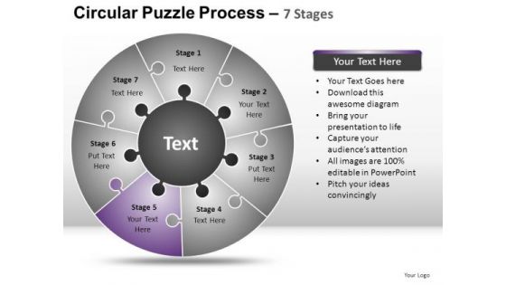 PowerPoint Designs Strategy Circular Puzzle Ppt Template