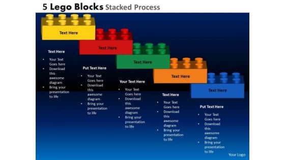 PowerPoint Designs Strategy Lego Blocks Stacked Ppt Theme