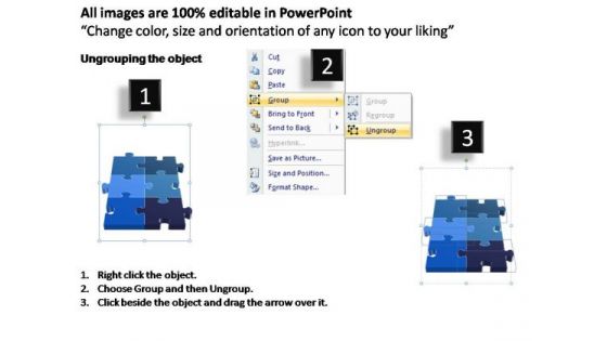 PowerPoint Designs Teamwork 2x3 Rectangular Jigsaw Puzzle Matrix Ppt Slide