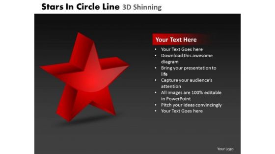 PowerPoint Designs Teamwork Stars In Circle Ppt Slides