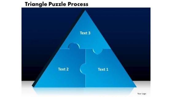 PowerPoint Designs Triangle Puzzle Process Marketing Ppt Slides