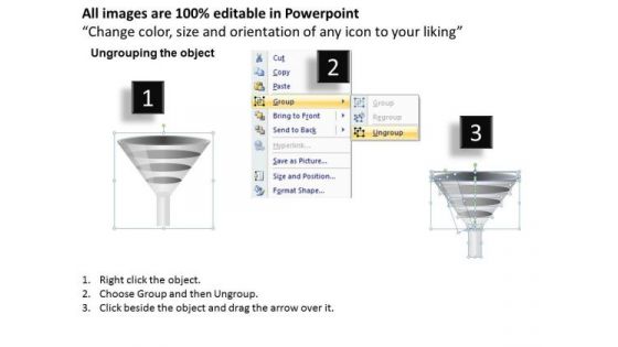 PowerPoint Diagrams With Editable Funnels PowerPoint Slides