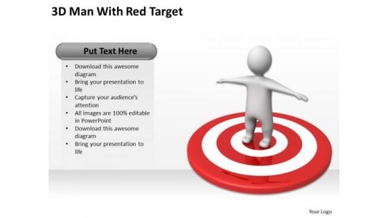 PowerPoint For Business 3d Man With Red Target 1 Templates PowerPoint For Business 3d Man With Red Target 1 Templates