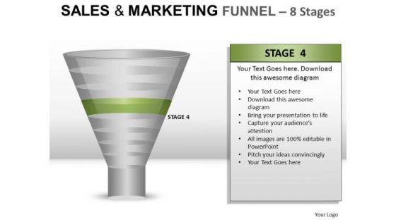 PowerPoint Graphic Showing Sales Marketing Finnel For Ppt Slides