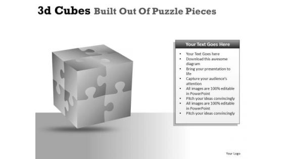 PowerPoint Graphics 3d Cube Puzzles PowerPoint Clipart Slides