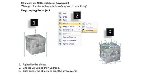 PowerPoint Graphics 3d Cube Puzzles PowerPoint Clipart Slides