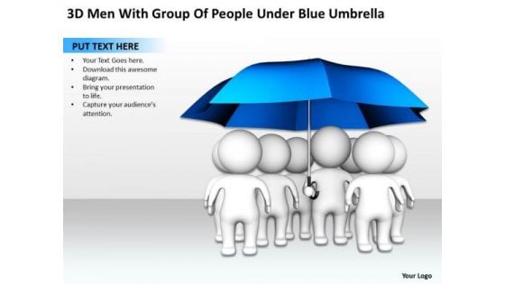 PowerPoint Graphics Business Under Blue Umbrella Templates Ppt Backgrounds For Slides