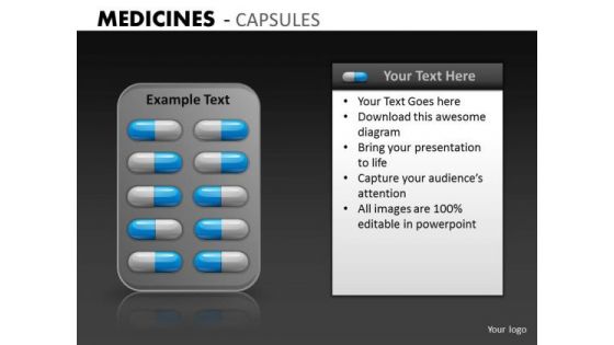 PowerPoint Graphics Slides With Medicines Capules Health Care