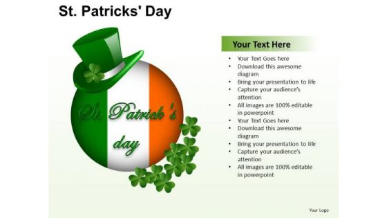 PowerPoint Ireland Flag Patricks Day Ppt Layout