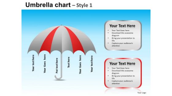 PowerPoint Layout Business Growth Mission Umbrella Chart Ppt Slide