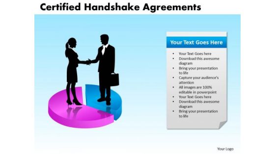 PowerPoint Layout Chart Certified Handshake Ppt Process