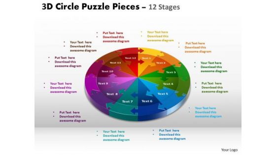 PowerPoint Layout Chart Circle Puzzle Ppt Presentation