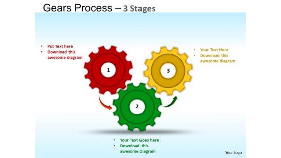 PowerPoint Layout Chart Gears Process Ppt Themes