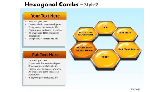 PowerPoint Layout Company Growth Hexagonal Combs Ppt Design