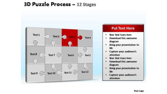 PowerPoint Layout Company Puzzle Process Ppt Design Slides