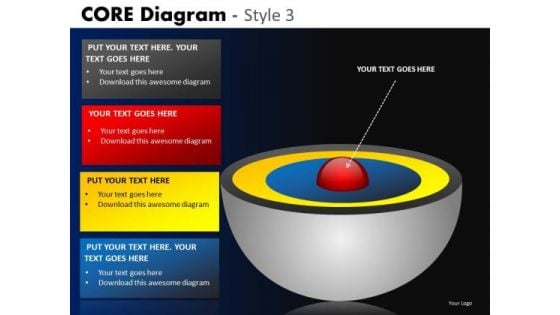 PowerPoint Layout Company Success Goals Core Diagram Ppt Process