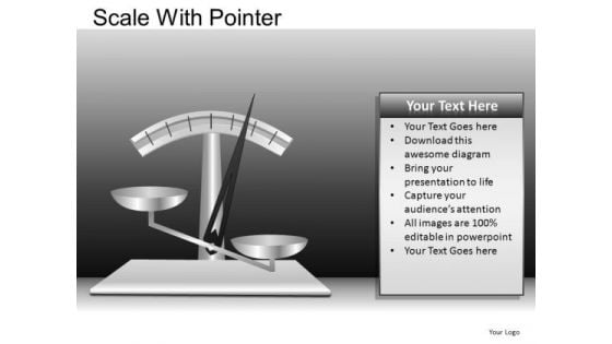 PowerPoint Layout Company Success Scale With Pointer Ppt Slides