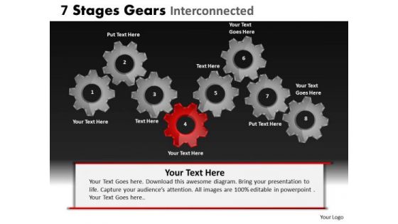 PowerPoint Layout Diagram Gears Ppt Process