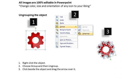 PowerPoint Layout Diagram Gears Ppt Process