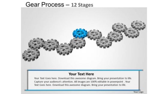 PowerPoint Layout Diagram Gears Process Ppt Presentation