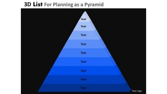 PowerPoint Layout Executive Success Mission 3d Pyramid List Ppt Presentation