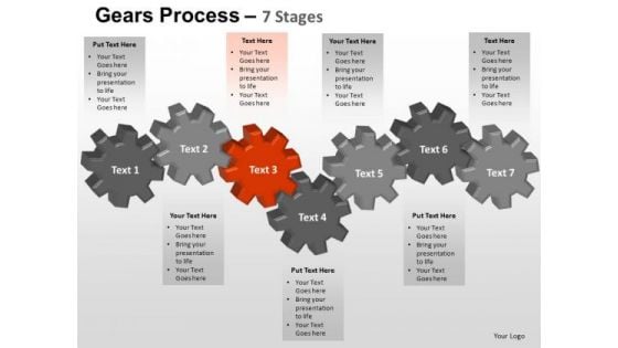 PowerPoint Layout Global Gears Process Ppt Slides