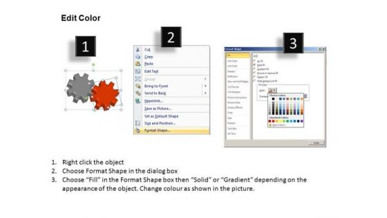 PowerPoint Layout Global Gears Process Ppt Slides