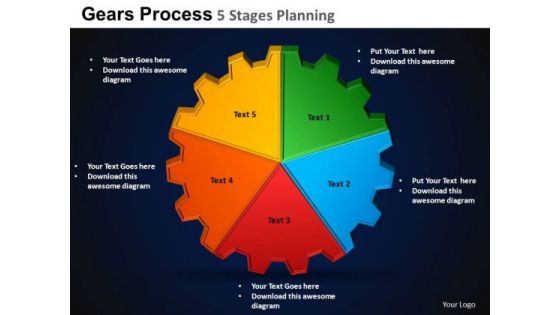 PowerPoint Layout Graphic Gears Process Ppt Template