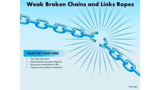 PowerPoint Layout Graphic Weak Broken Chains Ppt Slide