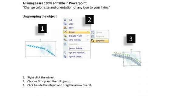 PowerPoint Layout Graphic Weak Broken Chains Ppt Slide