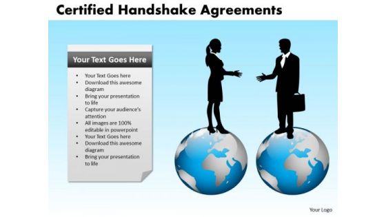 PowerPoint Layout Leadership Certified Handshake Ppt Design Slides