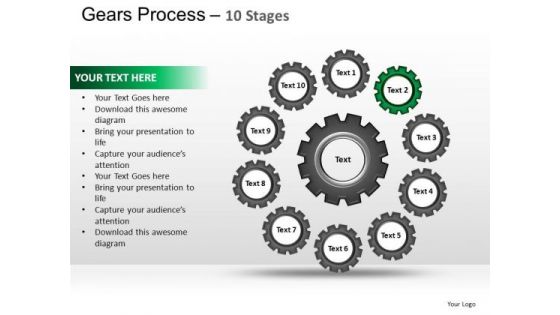 PowerPoint Layout Leadership Gears Process Ppt Presentation