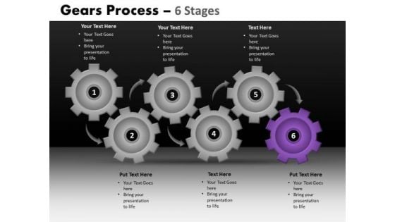 PowerPoint Layout Marketing Gears Process Ppt Template