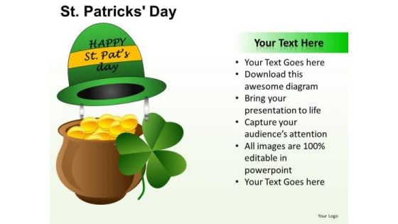 PowerPoint Layout Pot Of Gold Patricks Day Ppt Backgrounds