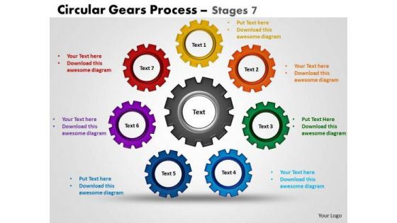 PowerPoint Layout Process Circular Gears Ppt Theme