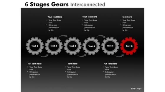 PowerPoint Layout Sales Gears Internconnected Ppt Slide