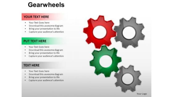 PowerPoint Layout Strategy Gear Wheel Ppt Design