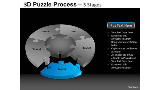 PowerPoint Layout Strategy Pie Chart Puzzle Process Ppt Slidelayout