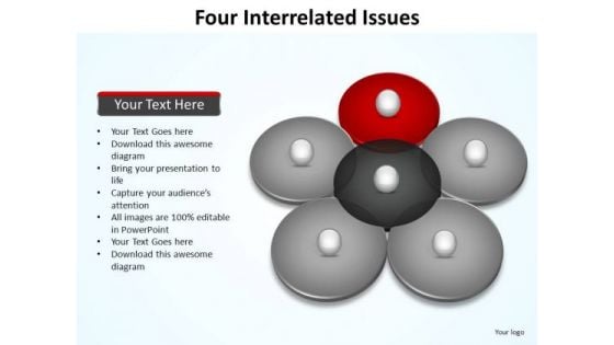 PowerPoint Layout Teamwork Four Interrelated Ppt Backgrounds