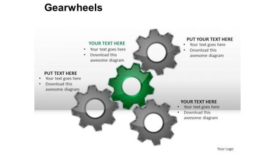 PowerPoint Layout Teamwork Gear Wheel Ppt Presentation