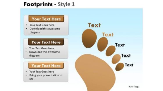 PowerPoint Layouts Business Competition Footprints Ppt Designs