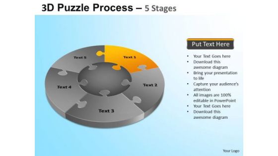 PowerPoint Layouts Business Jigsaw Pie Chart Ppt Slides