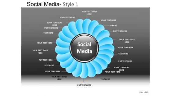 PowerPoint Layouts Business Teamwork Social Media Ppt Design Slides