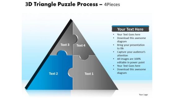 PowerPoint Layouts Chart Triangle Puzzle Ppt Backgrounds