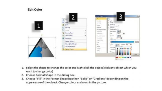 PowerPoint Layouts Chart Triangle Puzzle Ppt Backgrounds