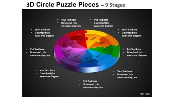 PowerPoint Layouts Circle Process Circle Puzzle Diagram Ppt Backgrounds