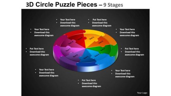 PowerPoint Layouts Circle Process Circle Puzzle Diagram Ppt Backgrounds