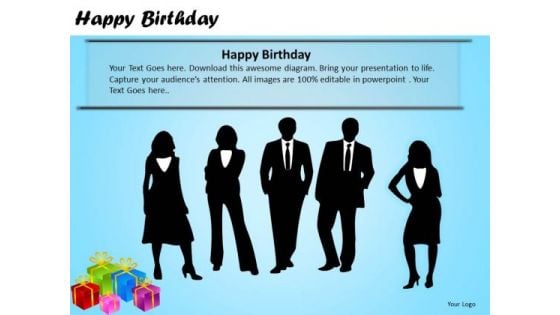 PowerPoint Layouts Company Growth Happy Birthday Ppt Slide