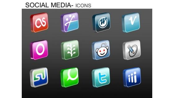 PowerPoint Layouts Company Strategy Social Media Icons Ppt Slide Designs