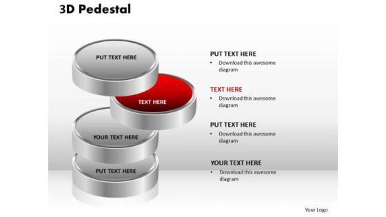 PowerPoint Layouts Diagram 3d Pedestal Ppt Backgrounds